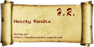 Heszky Renáta névjegykártya